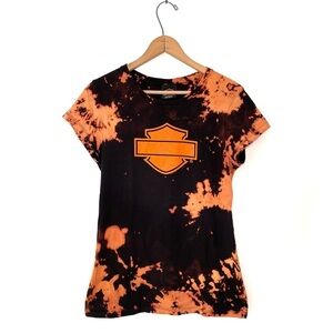 Harley Davidson | Custom Bleach Dye Laconia New Hampshire Graphic Tee